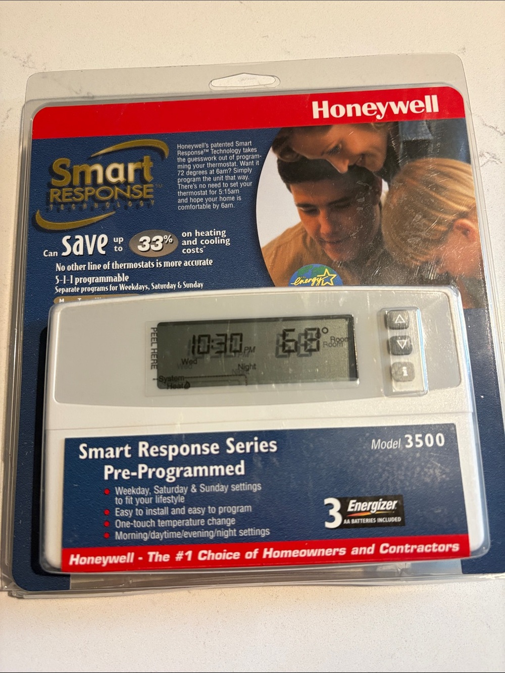 Honeywell Smart Response Series Thermostat Model 3500 - White